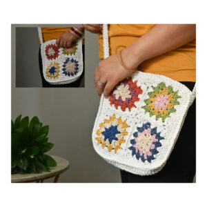 Handcrafted Crochet Granny Square Sling Bag