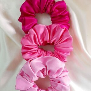 Classic Glossy Satin Scrunchie – Elegant Hair Tie for Daily and Party Wear
